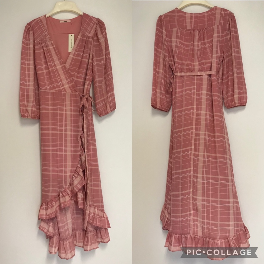 NWT Leticia Plaid Wrap Dress - Picture 5 of 12